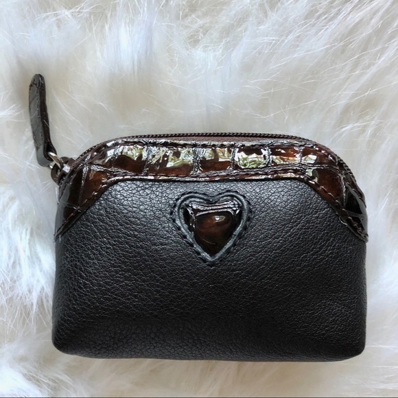 NEW Brighton Chocolate Brown Leather Change Purse - Picture 1 of 4